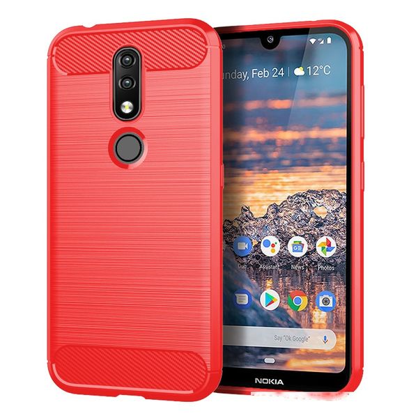 

carbon fiber texture slim armor brushed tpu case cover for nokia 4.2 1 plus 6.2 7.2 350pcs