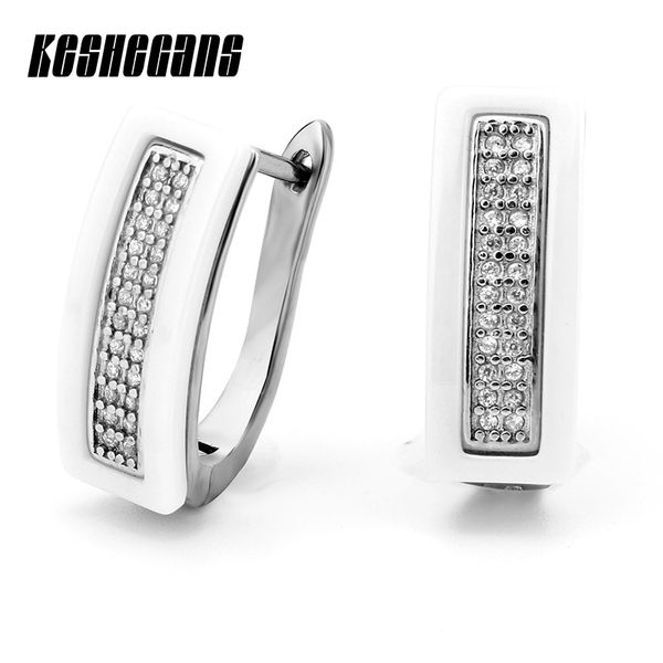 

exquisite crystal ceramic stud earrings cubic zircon women ceramic earrings gold black white fashion jewelry, Golden;silver