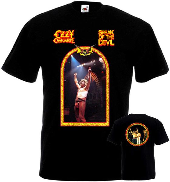 

ozzy osbourne speak of the devil t-shirt double sided black all sizes s...3xl short sleeve men t shirt summer