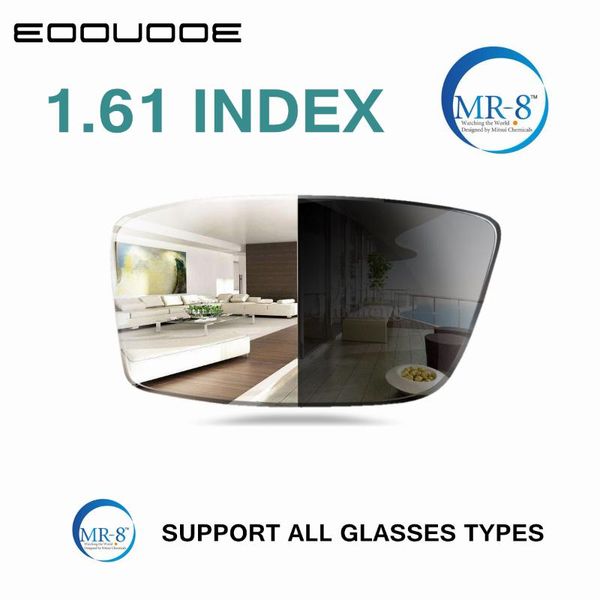 

1.61 index pchromic lens mr-8 aspheric prescription glasses lens optical myopia presbyopia glasses 2 pcs, Silver