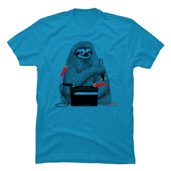 

jump start sloth pure cotton t-shirt for men 2019 new design printing cute graphic tee shirt thanksgiving day crew neck t shirt