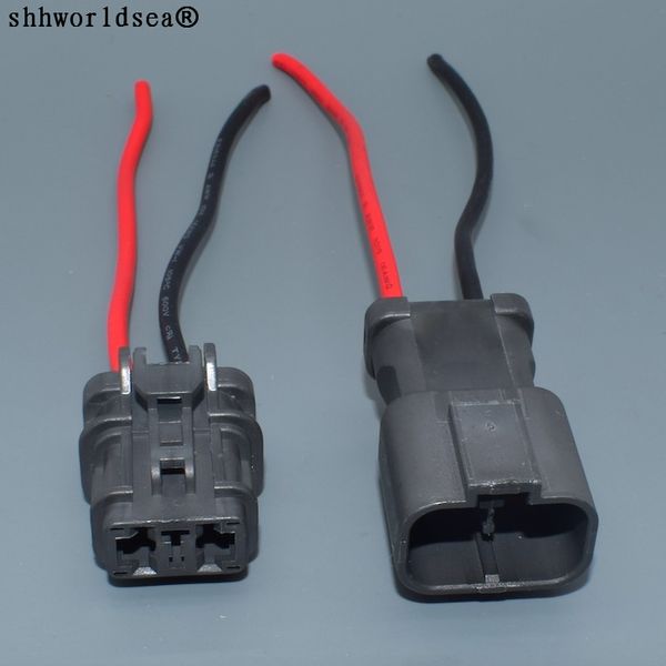 

shhworldsea 6.3mm 2p female male kit auto 2 pin electrical plug cable pin header connector 7123-6423-30 car