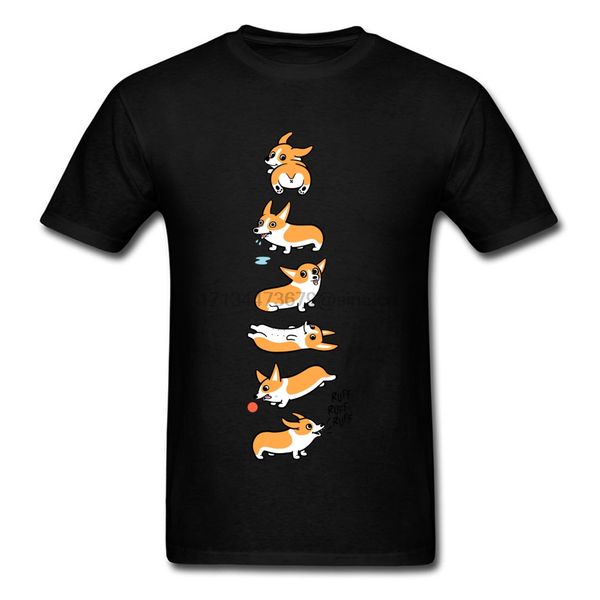 

lovely corgi life t shirt men dog t-shirt kawaii woman fitness clothes cartoon tshirt cotton tees corgi dog print