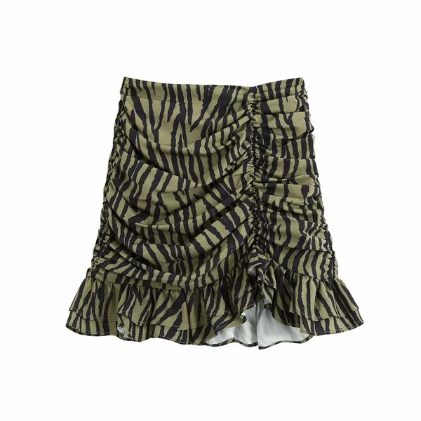 

2020 fashion women's skirts clothing summer fall couture animal print miniskirt, Black
