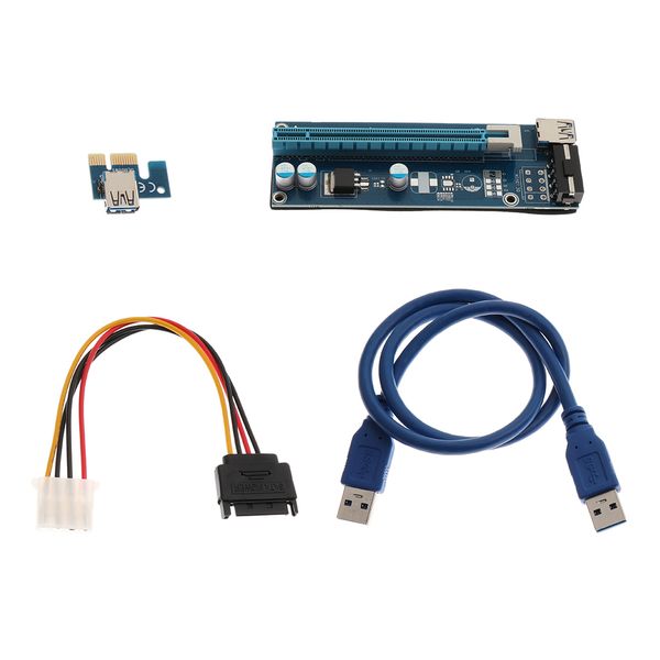 

pci-e экспресс usb3.0 1x до 16x extender адаптер riser card с кабелями