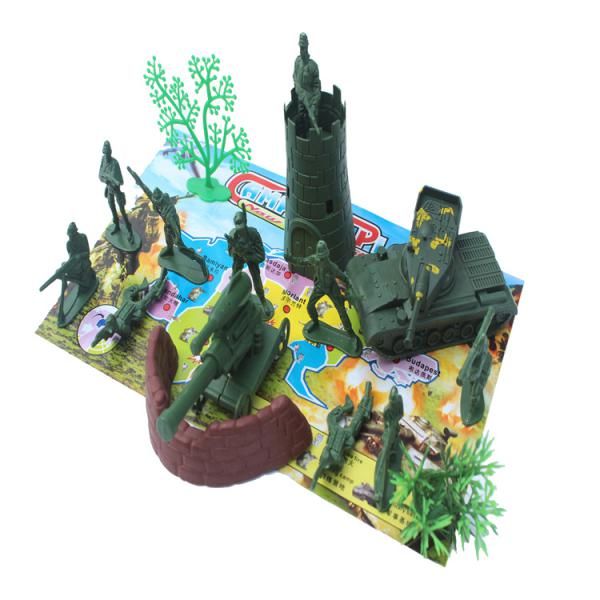 

16 pieces army men playset 5cm soldier action figures with tanks sentry station & more accessories