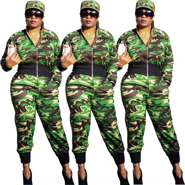 

s6190 new wear casual wearurban leisure camouflage two-piece suit s6190 new wear casual women's wearurban leisure camouflage two-piece, Gray