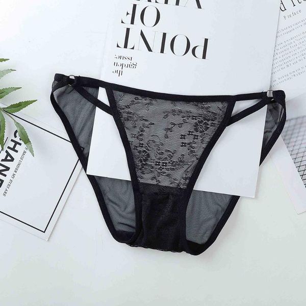 

transparent hollow low waist underwear women lace comfortable breathable ladies temptation ultra-thin briefs, Black;pink