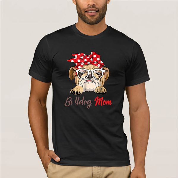 

trendy creative graphic t-shirt women's tee english bulldog mother's day fashion women fitness t-shirt men