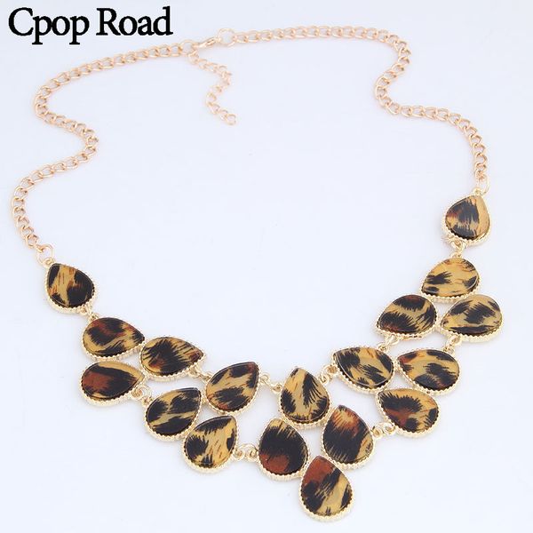 

pendant necklaces cpop trendy water drop leopard necklace creative personality statement fashion jewelry accessories gifts, Silver