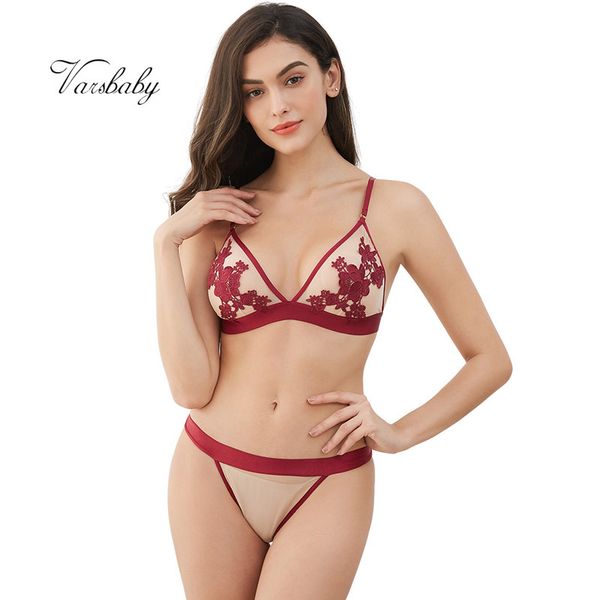 

varsbaby bra sets wire thin cup bra comfortable underwear for women, Red;black