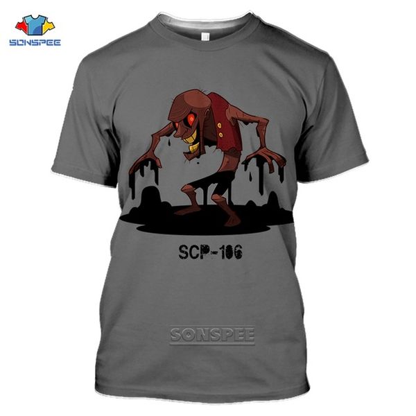 

scp foundation summer men special logo 3d print shirts graphic horror plus size men clothing