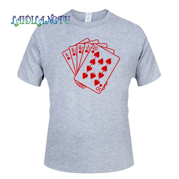

casino poker printing round neck short sleeve t shirt funny gift birthday men t shirt