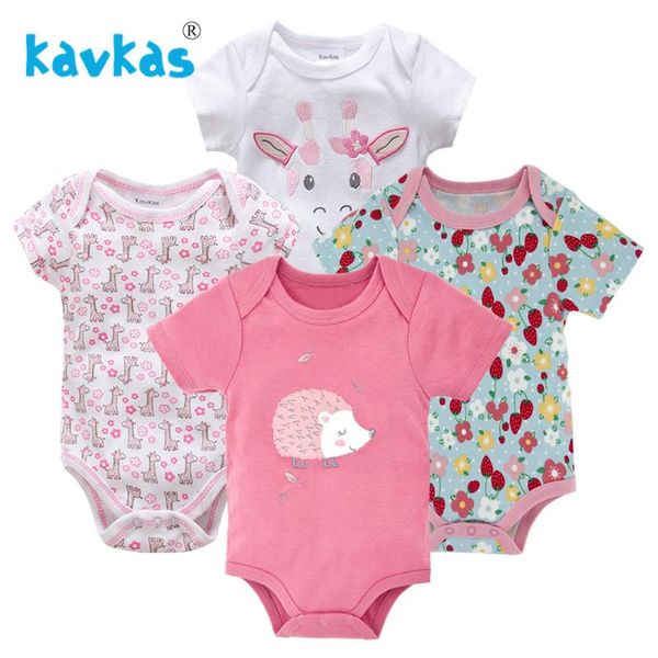 

kavkas baby sweatshirt bodysuits sleepwear 4pcs/set short sleeve newborn baby boys girls summer clothing cotton 3-12m, Blue;red