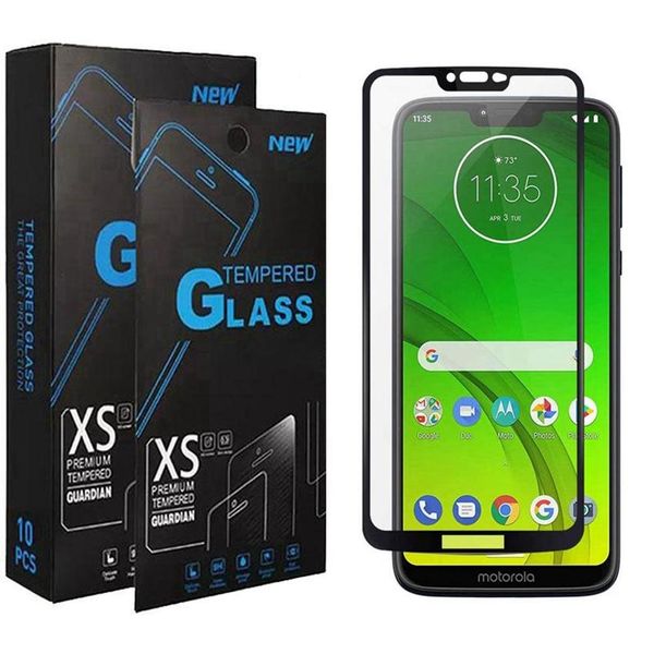 

tempered glass curved full cover 9h anti scratch explosion bubble for moto e6 plus play one hyper screen protector