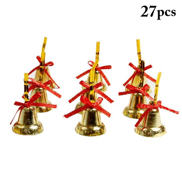 

christmas decorations 27pcs 3cm mini jingle bells gold color navidad hanging metal bell wedding decoration accessories for crafts