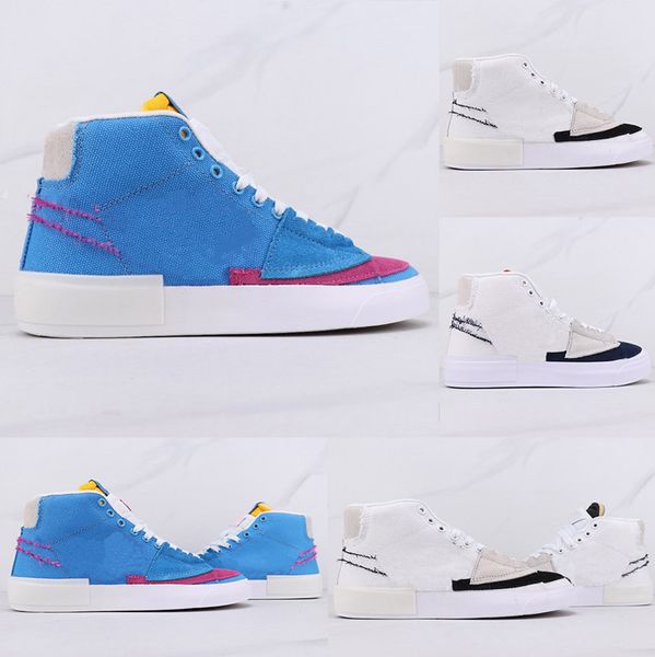 

sb mid men and women high-skateboarding shoes zoom casual blue stitching casual sports shoes outdoor training three-in-one