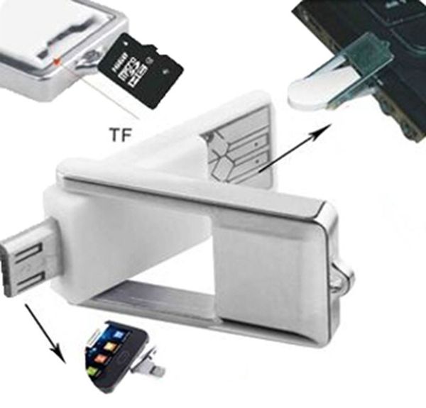 

универсальный алюминиевый micro usb otg micro sd / tf card reader phone extension headers micro usb otg адаптер для android