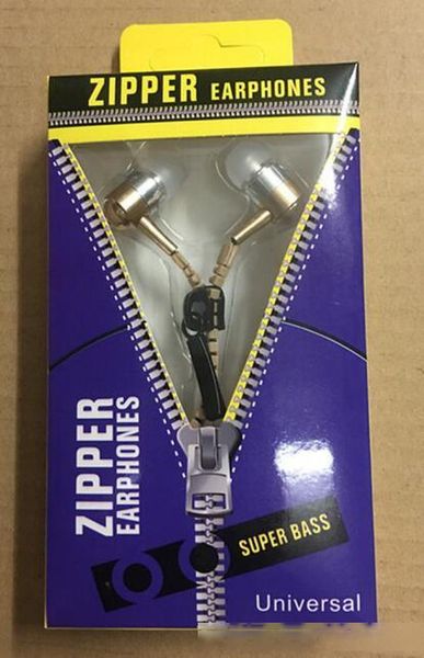 

new arrival retail box package for zipper earphone zip headphone headset