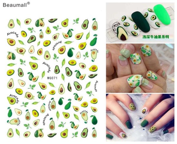 

fruits type nails art manicure back glue decal decorations nail sticker for nails tips beauty, Black