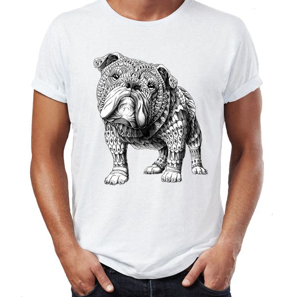 

2018 hip hop t shirt men male selling t-shirt aztec bulldog dog design boho vogue hipster indie cotton t shirt