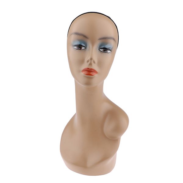 

female life size mannequin head with shoulder bust wigs hats sunglasses jewelry display model for retail shop showcase, White