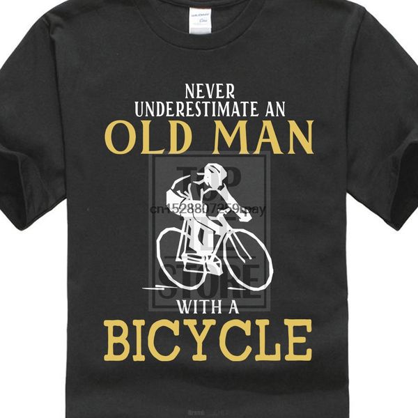 

summer print t shirt printed round men tshirt price never underestimate an old man with a bicycle t shirt