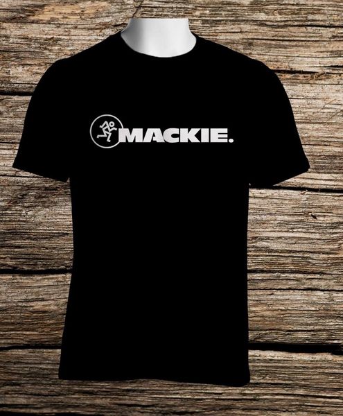 

mackie cymbal drums percussion logo black t-shirt mens s to 3xl