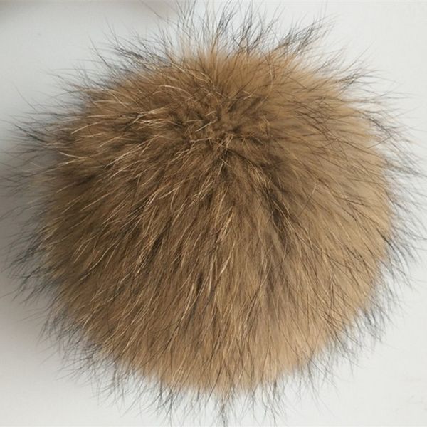 

15cm 100% real raccoon fur pompoms luxurious fur balls genuine pom pom for bag hats cap scarf gloves attached the hasp, Blue;gray