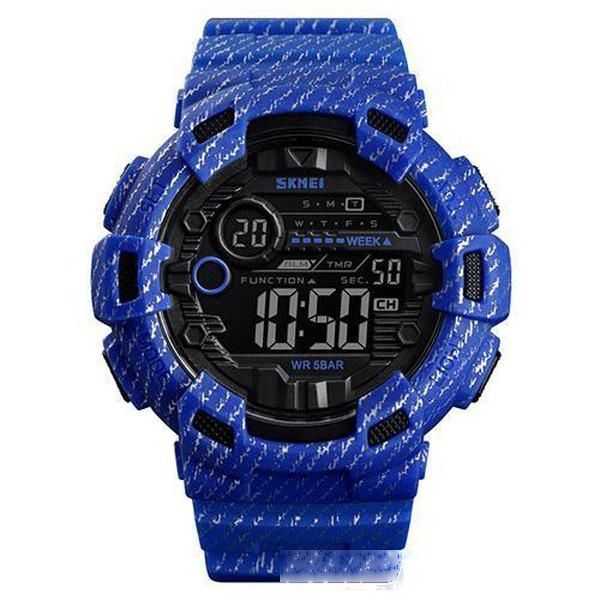 

sport watch men alarm clock cowboy waterproof week display men watches denim digital big dial wristwatch back light