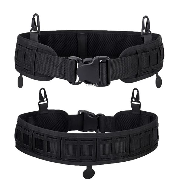 

tactical belt support adjustable paintball molle system belts outdoor shooting hunting heavy duty waist support, Black;gray