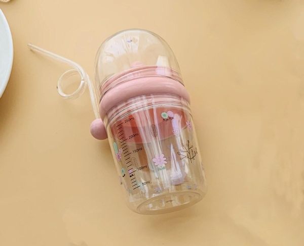 

8oz whale spray cup baby bottle with bpa straw 4 colors cups small whale fountain water change small fountain cup a02