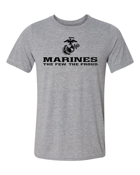 

2019 fashion summer style marines the few the proud usmc performance moisture wicking grey shirt usa licensed tee shirt