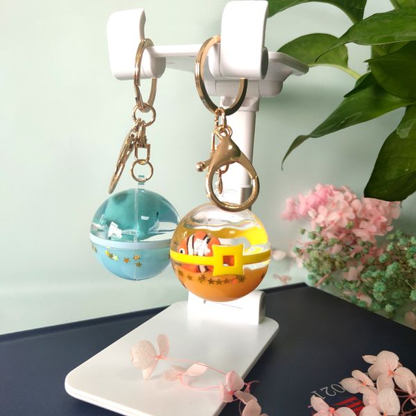 

creative gifts silicone ring ball into oil key ring bag pendant