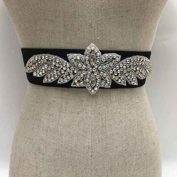 

crystal bride wedding dress sashes white bling rhinestone elastic waistband corset strechy elegant ladies belts new, Black;brown