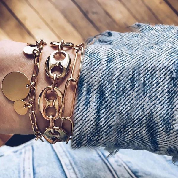 

quality new 28 styles female bracelet set fashion crystal leaf chain punk vintage gold color bracelets party wedding jewelry