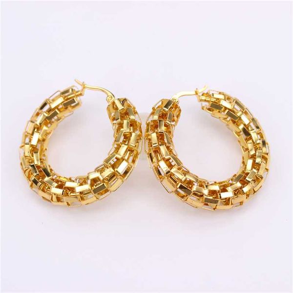 

large exaggerated earrings comfortable wear party popular female jewelry earrings gold color 40mm lh889, Golden;silver