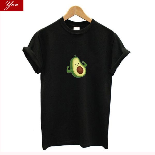 

new summer tumblr women t-shirt cartoon avocado pattern print funny t-shirt women o-neck short sleeve casual cute tshirt
