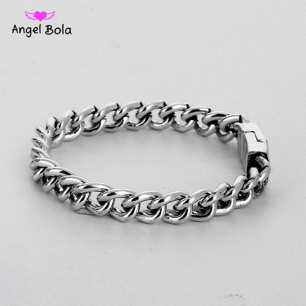 

ancient color buddha bracelet women heavy 7mm wide mens biba bangles bicycle chain wristband fashion new link chain b1207-1, Black
