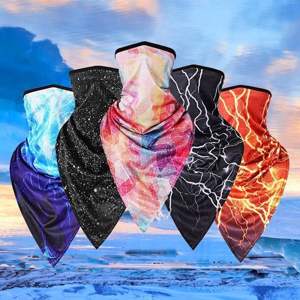

women men cool multifunction triangle magic scarfs casual outdoor motorcycle cycling headband windproof bandanas scarf mask, Blue;gray