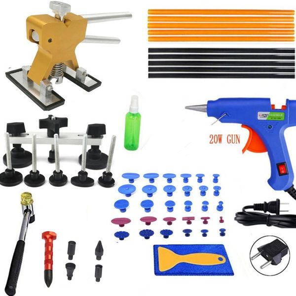

pdr auto body paintless dent removal tools kit dent lifter bridge puller set for car hail damage and door dings repair