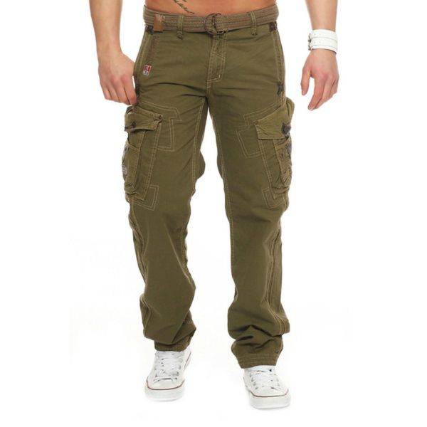 

zogaa new joggers brand male men's pants casual multiple pocketspants sweatpants jogger fitness casual overalls trousers men, Black
