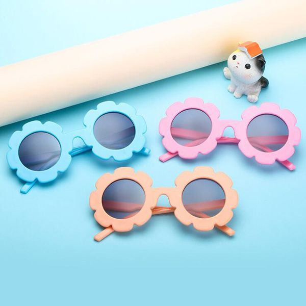 

sunglasses ggovo fashion trend children's round frame flower cute uv protection, White;black