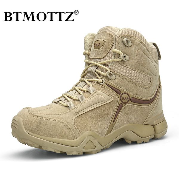 

winter men boots quality special force tactical desert combat ankle boats us army work shoes leather snow boots btmottz, Black