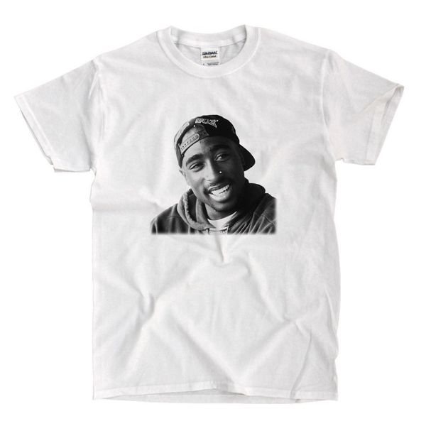 

tupac smiling - white shirt - ships fast 2019 new fashion brand male men design t-shirt