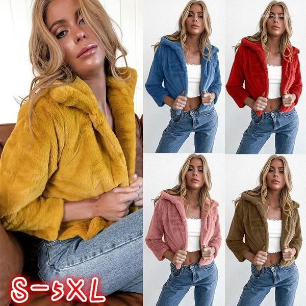 

winter warm fashion wool blends long sleeves outerwear womens slim thick short coat designer womens solid color cardigan coat, Black
