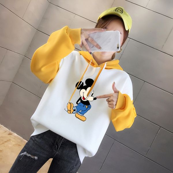 

autumn and winter 2020 new women's korean style student hooded loose sweater fleece thickened sweatersweater sweater l35ks, Black