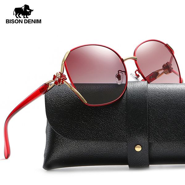 

sunglasses bison denim fashion classic for women polarized uv400 tac lens metal frame driving sun glasses eeywear y9601, White;black