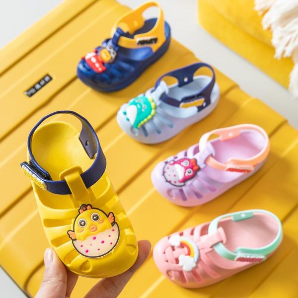 

children's sandals for toddler cute children's cartoon sandals boy girls shoes dinosaur rainbow horse children, Black;red