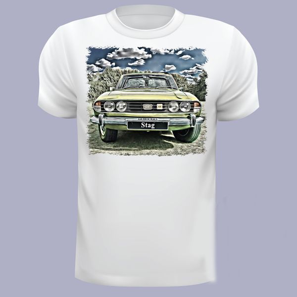 

2019 fashion fashion men printed t shirts yellow car stag, t shirt, whiteprinting casual
